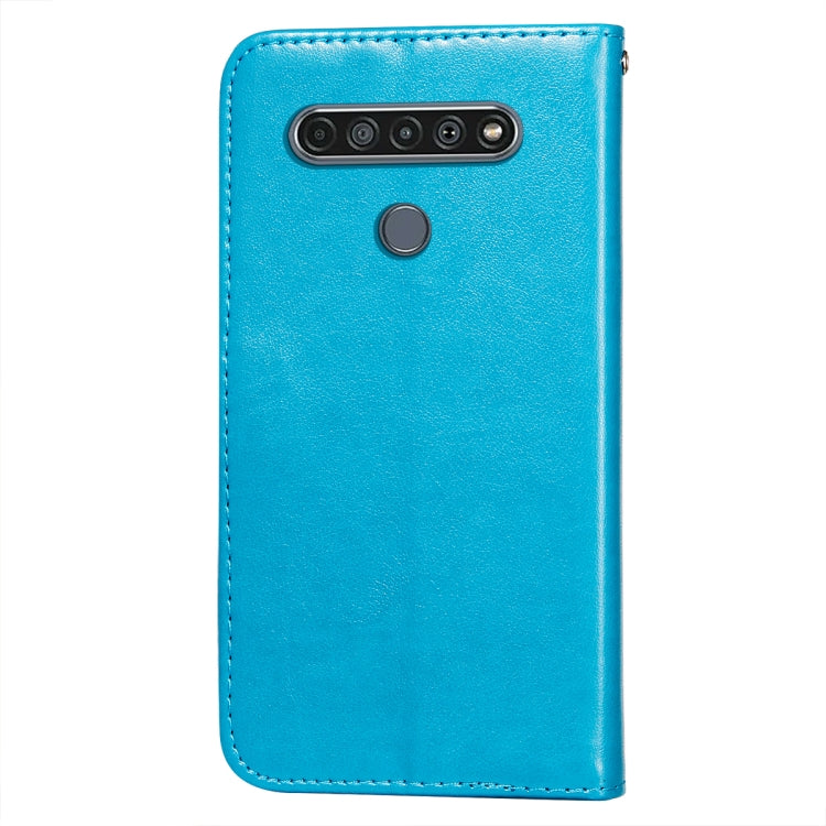 For LG K61 Flower Vine Embossing Pattern Horizontal Flip Leather Case with Card Slot & Holder & Wallet & Lanyard