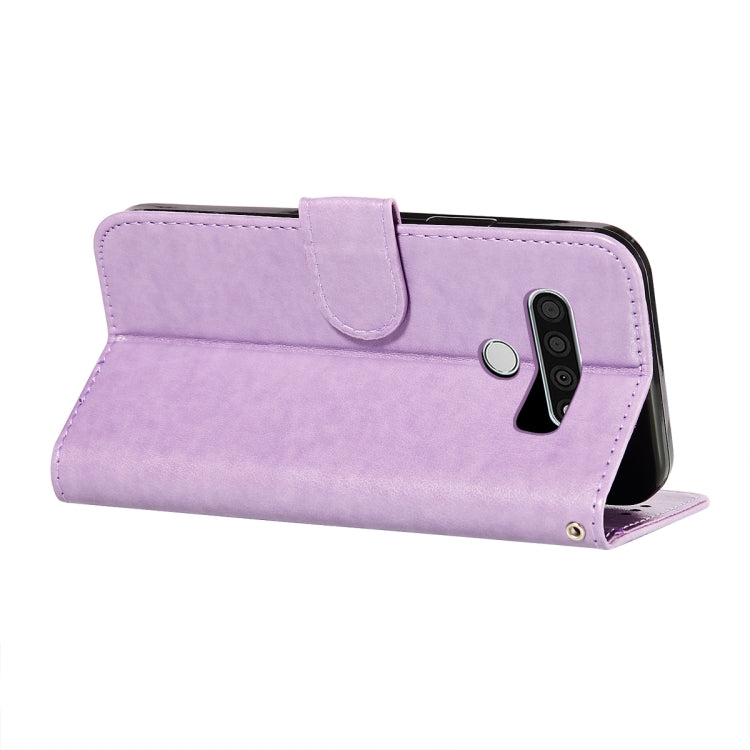 For LG V40 ThinQ Flower Vine Embossing Pattern Horizontal Flip Leather Case with Card Slot & Holder & Wallet & Lanyard