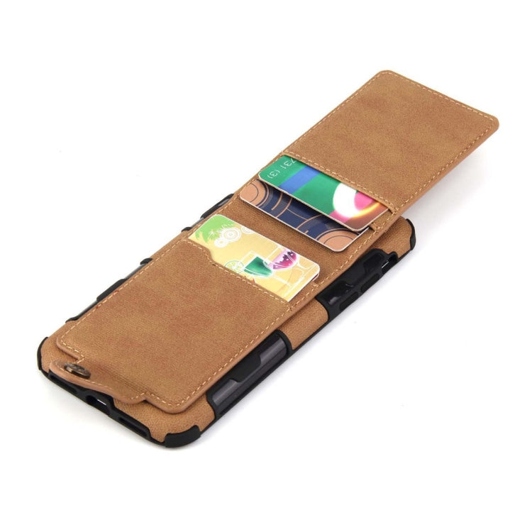 For iPhone XS Max Cloth Texture + TPU Shockproof Protective Case with Vertical Flip Card Slots