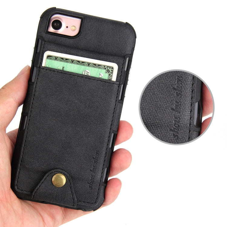 For iPhone SE 2020 & 8 & 7 Cloth Texture + TPU Shockproof Protective Case with Vertical Flip Card Slots