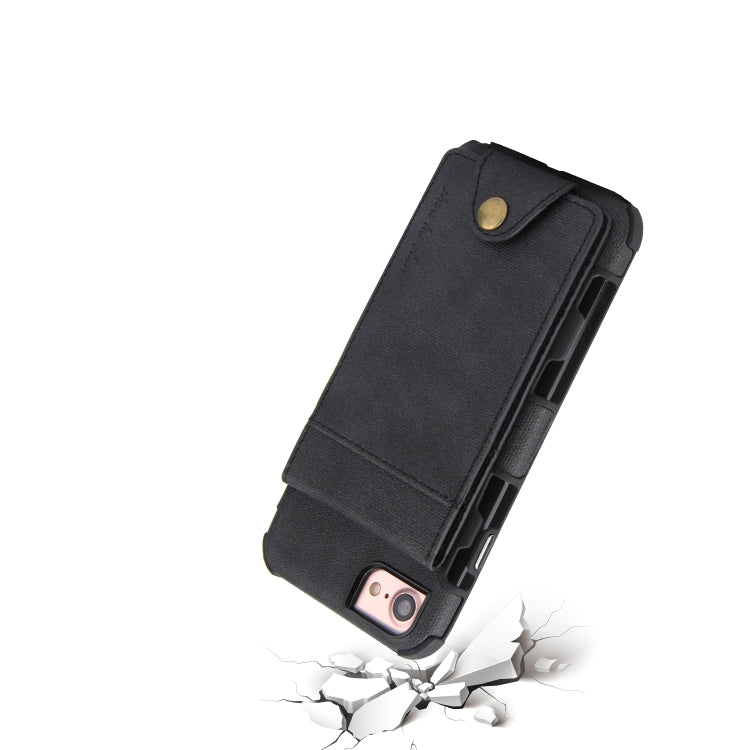 For iPhone SE 2020 & 8 & 7 Cloth Texture + TPU Shockproof Protective Case with Vertical Flip Card Slots