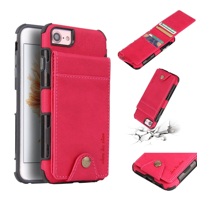 For iPhone SE 2020 & 8 & 7 Cloth Texture + TPU Shockproof Protective Case with Vertical Flip Card Slots