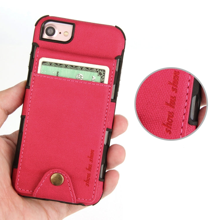 For iPhone SE 2020 & 8 & 7 Cloth Texture + TPU Shockproof Protective Case with Vertical Flip Card Slots