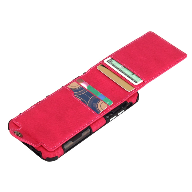 For iPhone SE 2020 & 8 & 7 Cloth Texture + TPU Shockproof Protective Case with Vertical Flip Card Slots