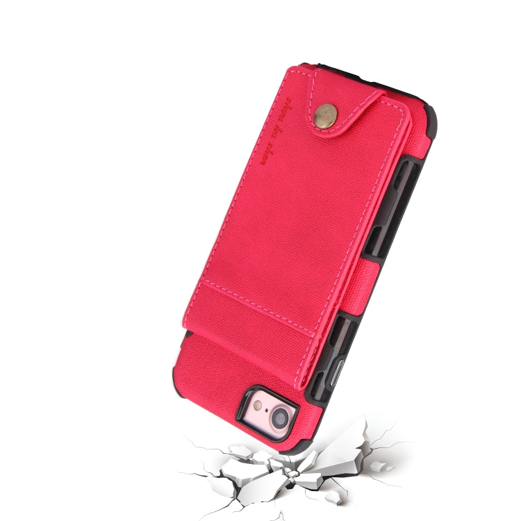 For iPhone SE 2020 & 8 & 7 Cloth Texture + TPU Shockproof Protective Case with Vertical Flip Card Slots