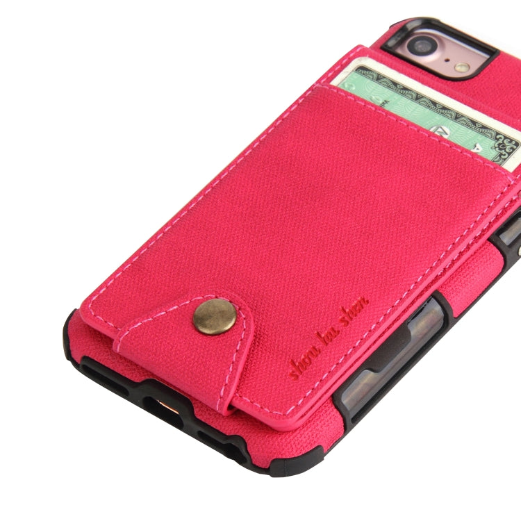 For iPhone SE 2020 & 8 & 7 Cloth Texture + TPU Shockproof Protective Case with Vertical Flip Card Slots