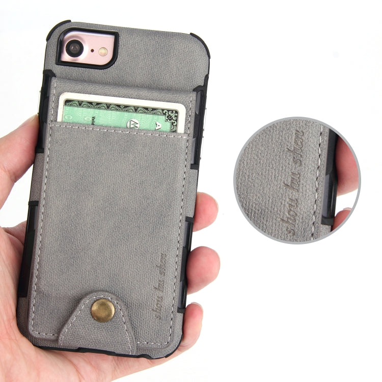For iPhone SE 2020 & 8 & 7 Cloth Texture + TPU Shockproof Protective Case with Vertical Flip Card Slots