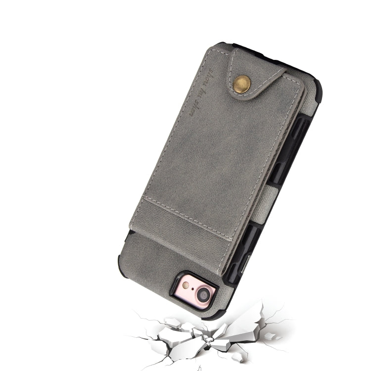 For iPhone SE 2020 & 8 & 7 Cloth Texture + TPU Shockproof Protective Case with Vertical Flip Card Slots