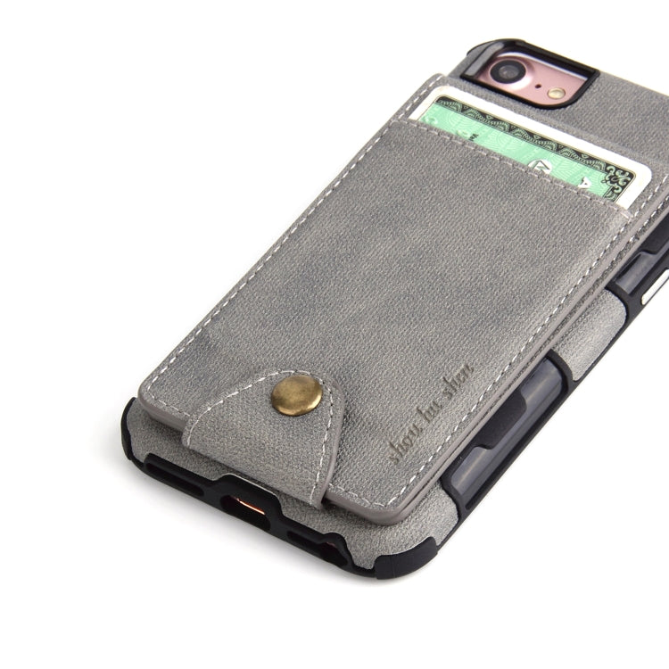 For iPhone SE 2020 & 8 & 7 Cloth Texture + TPU Shockproof Protective Case with Vertical Flip Card Slots