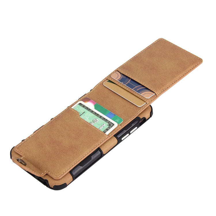 For iPhone SE 2020 & 8 & 7 Cloth Texture + TPU Shockproof Protective Case with Vertical Flip Card Slots
