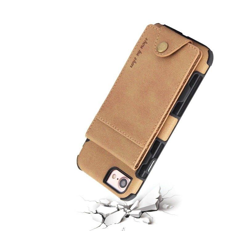 For iPhone SE 2020 & 8 & 7 Cloth Texture + TPU Shockproof Protective Case with Vertical Flip Card Slots