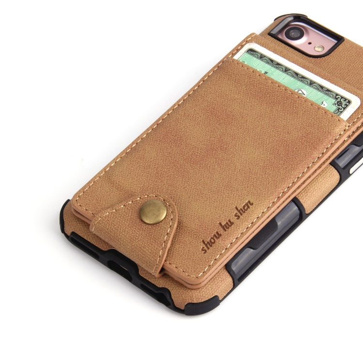 For iPhone SE 2020 & 8 & 7 Cloth Texture + TPU Shockproof Protective Case with Vertical Flip Card Slots