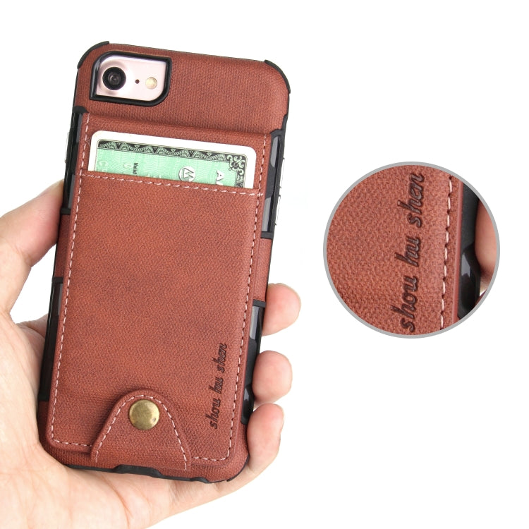 For iPhone SE 2020 & 8 & 7 Cloth Texture + TPU Shockproof Protective Case with Vertical Flip Card Slots