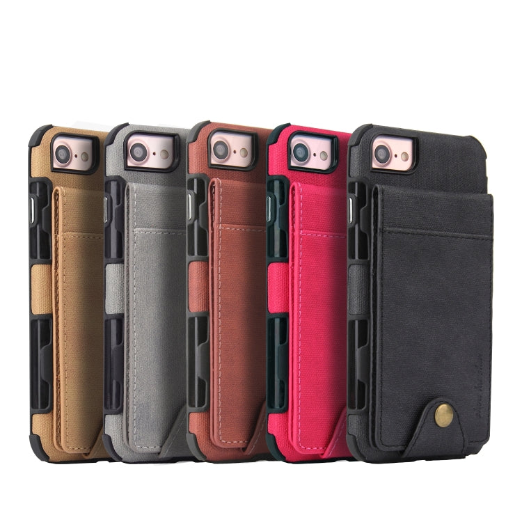 For iPhone SE 2020 & 8 & 7 Cloth Texture + TPU Shockproof Protective Case with Vertical Flip Card Slots