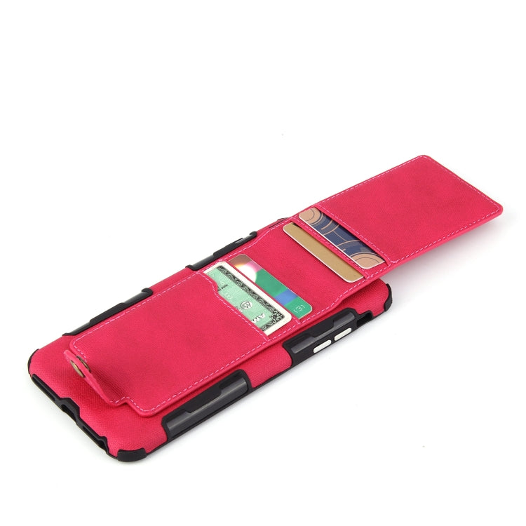 For iPhone 6 Plus & 6s Plus Cloth Texture + TPU Shockproof Protective Case with Vertical Flip Card Slots