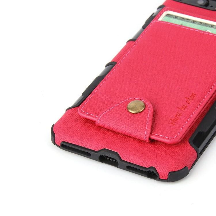 For iPhone 6 Plus & 6s Plus Cloth Texture + TPU Shockproof Protective Case with Vertical Flip Card Slots