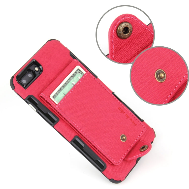 For iPhone 6 Plus & 6s Plus Cloth Texture + TPU Shockproof Protective Case with Vertical Flip Card Slots