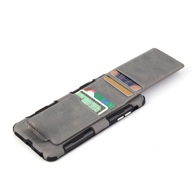 For iPhone 6 Plus & 6s Plus Cloth Texture + TPU Shockproof Protective Case with Vertical Flip Card Slots