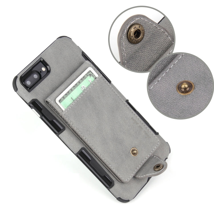 For iPhone 6 Plus & 6s Plus Cloth Texture + TPU Shockproof Protective Case with Vertical Flip Card Slots