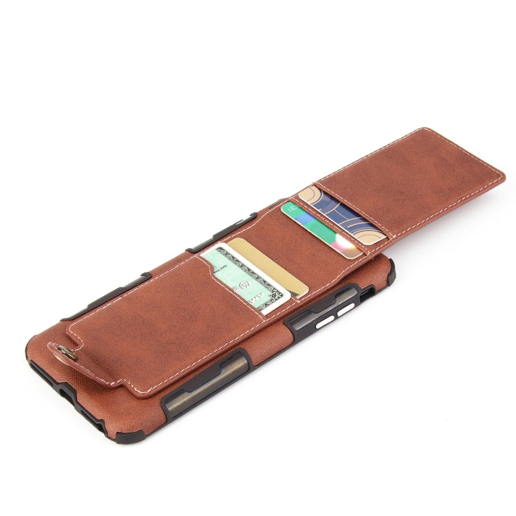 For iPhone 6 Plus & 6s Plus Cloth Texture + TPU Shockproof Protective Case with Vertical Flip Card Slots