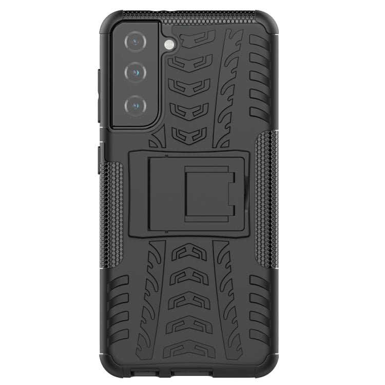 For Samsung Galaxy S21 5G Tire Texture Shockproof TPU+PC Protective Case with Holder