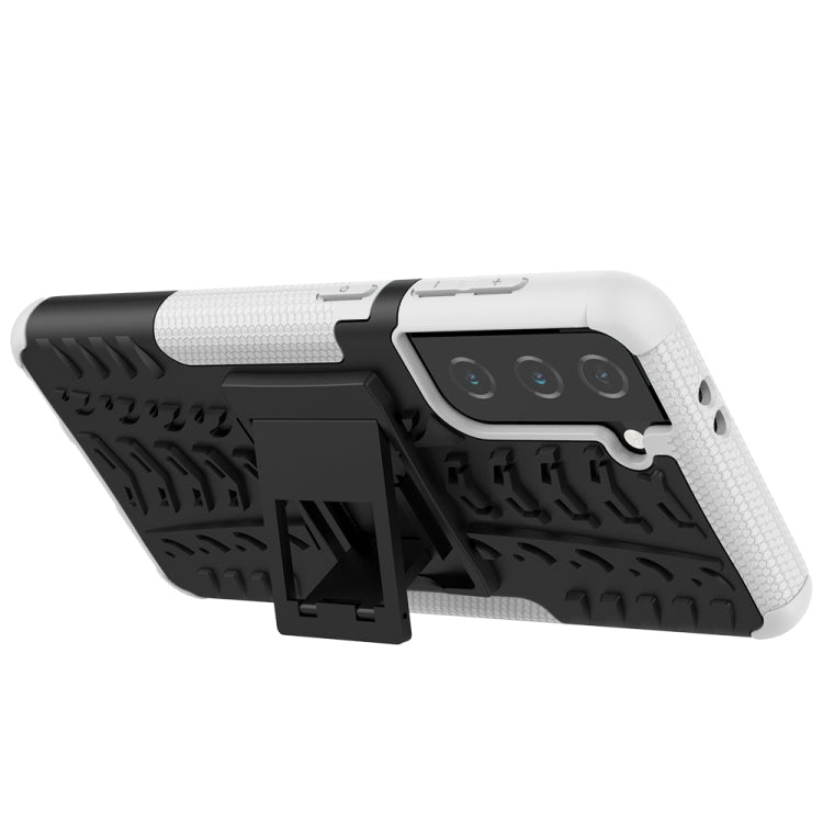 For Samsung Galaxy S21 5G Tire Texture Shockproof TPU+PC Protective Case with Holder