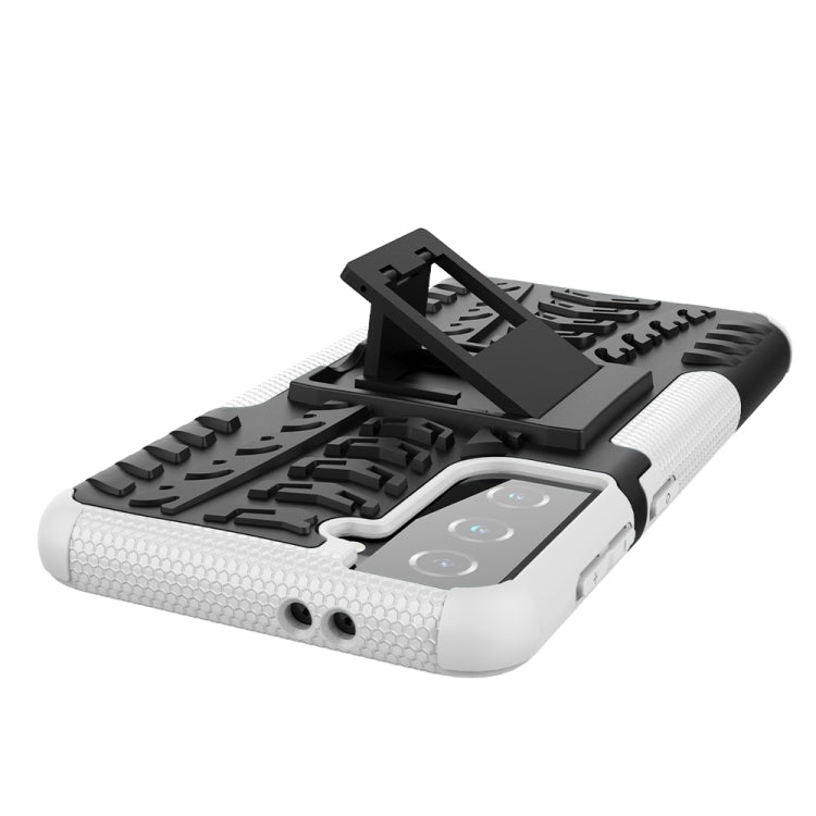 For Samsung Galaxy S21 5G Tire Texture Shockproof TPU+PC Protective Case with Holder
