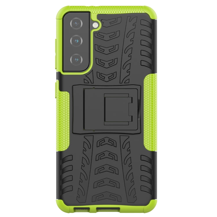 For Samsung Galaxy S21 5G Tire Texture Shockproof TPU+PC Protective Case with Holder