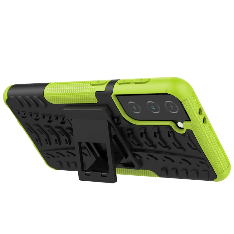 For Samsung Galaxy S21 5G Tire Texture Shockproof TPU+PC Protective Case with Holder