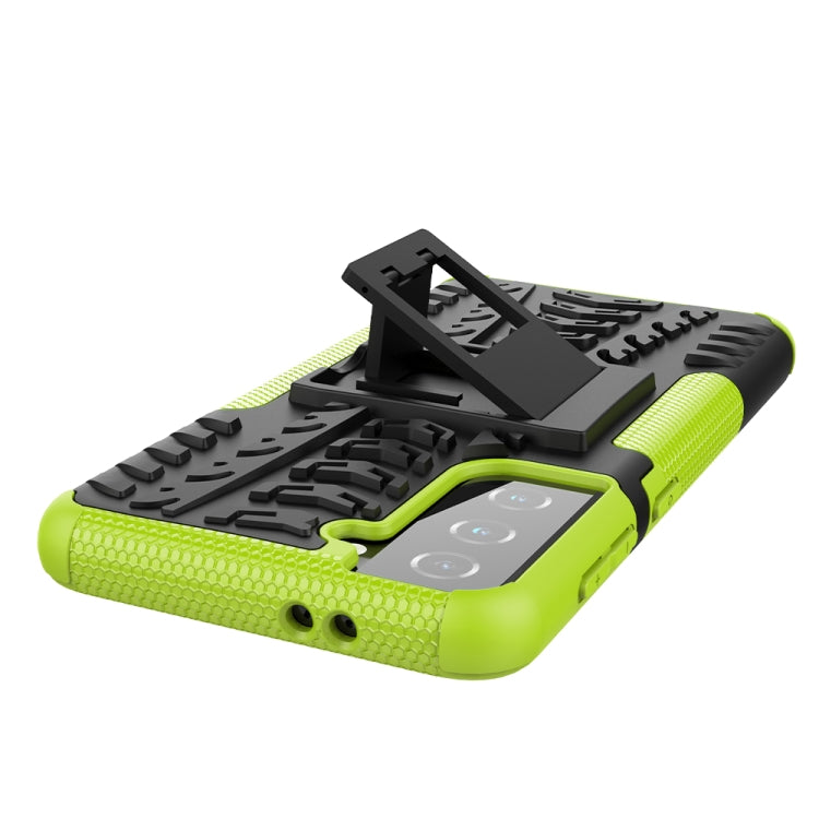 For Samsung Galaxy S21 5G Tire Texture Shockproof TPU+PC Protective Case with Holder