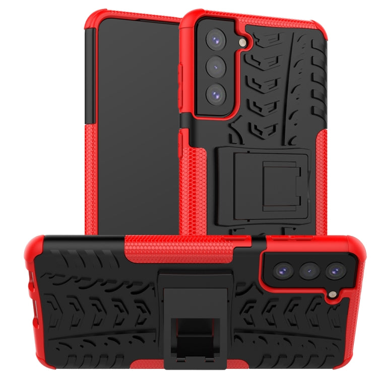 For Samsung Galaxy S21+ 5G Tire Texture Shockproof TPU+PC Protective Case with Holder