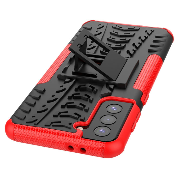 For Samsung Galaxy S21+ 5G Tire Texture Shockproof TPU+PC Protective Case with Holder