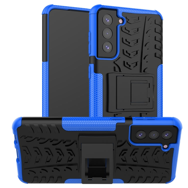For Samsung Galaxy S21+ 5G Tire Texture Shockproof TPU+PC Protective Case with Holder