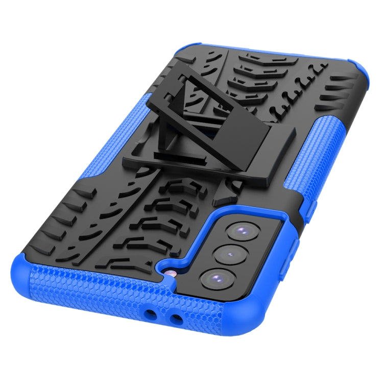 For Samsung Galaxy S21+ 5G Tire Texture Shockproof TPU+PC Protective Case with Holder