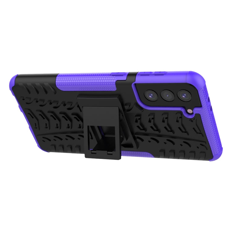 For Samsung Galaxy S21+ 5G Tire Texture Shockproof TPU+PC Protective Case with Holder