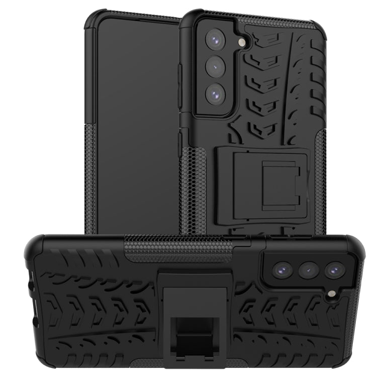For Samsung Galaxy S21+ 5G Tire Texture Shockproof TPU+PC Protective Case with Holder
