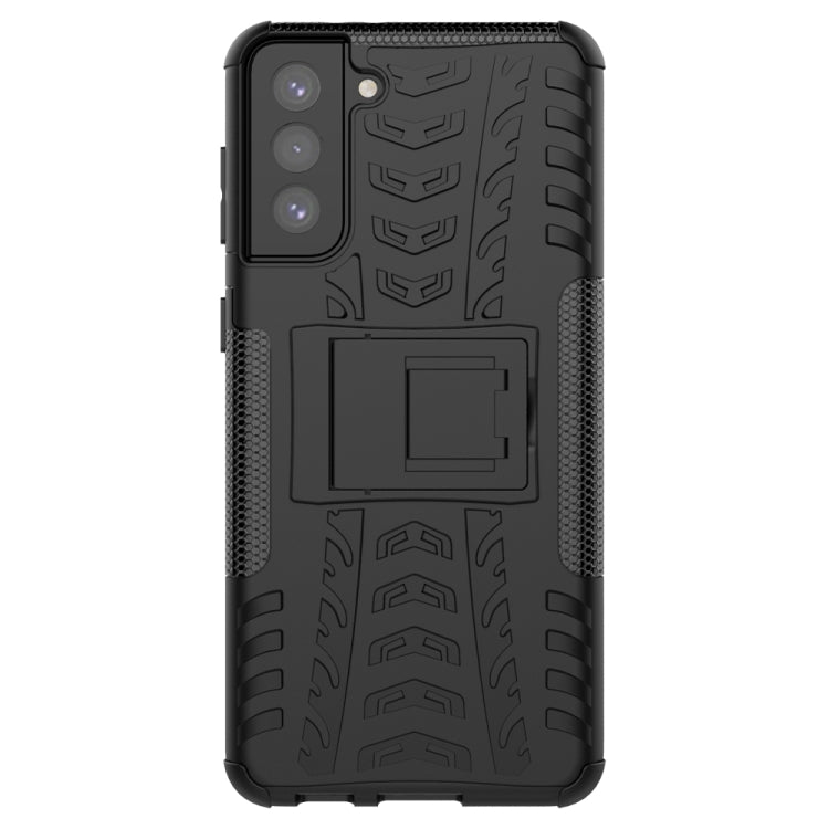 For Samsung Galaxy S21+ 5G Tire Texture Shockproof TPU+PC Protective Case with Holder