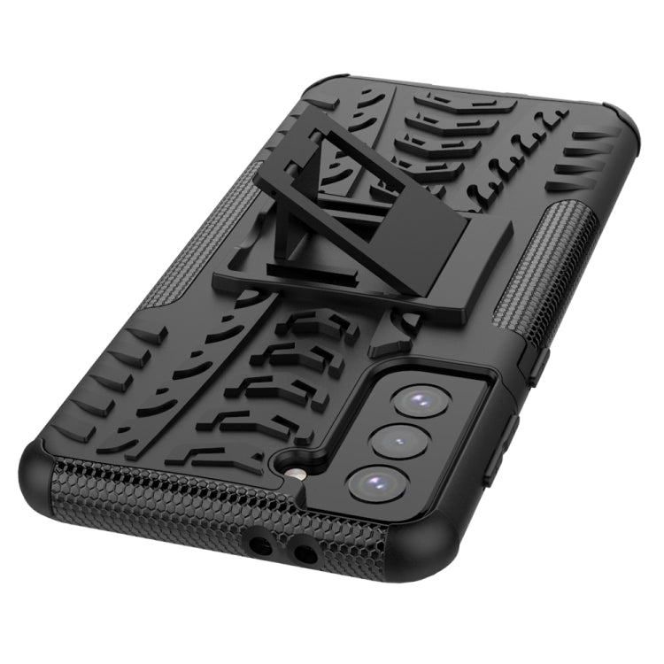 For Samsung Galaxy S21+ 5G Tire Texture Shockproof TPU+PC Protective Case with Holder