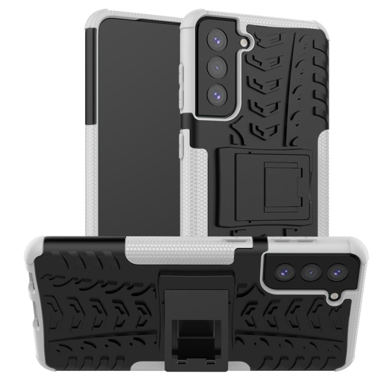 For Samsung Galaxy S21+ 5G Tire Texture Shockproof TPU+PC Protective Case with Holder