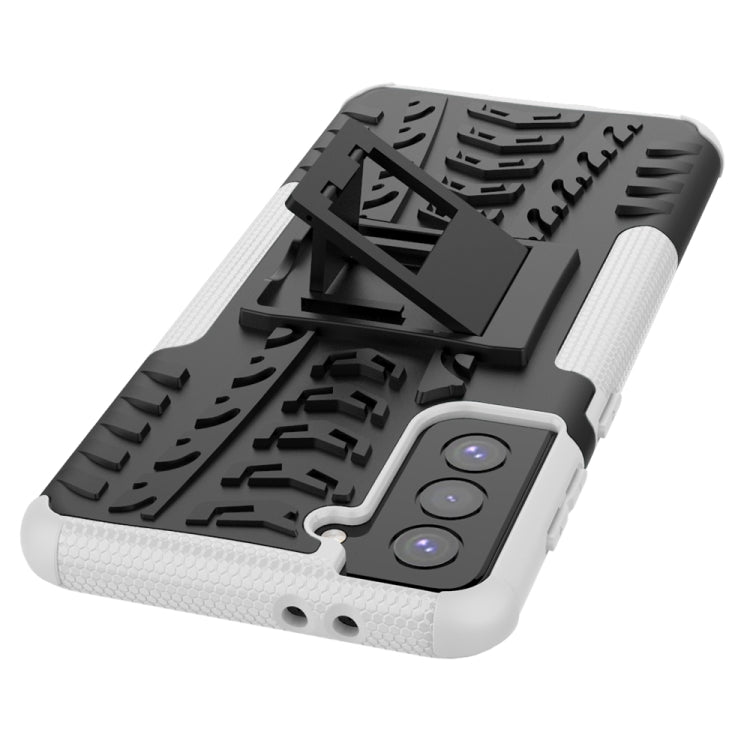 For Samsung Galaxy S21+ 5G Tire Texture Shockproof TPU+PC Protective Case with Holder