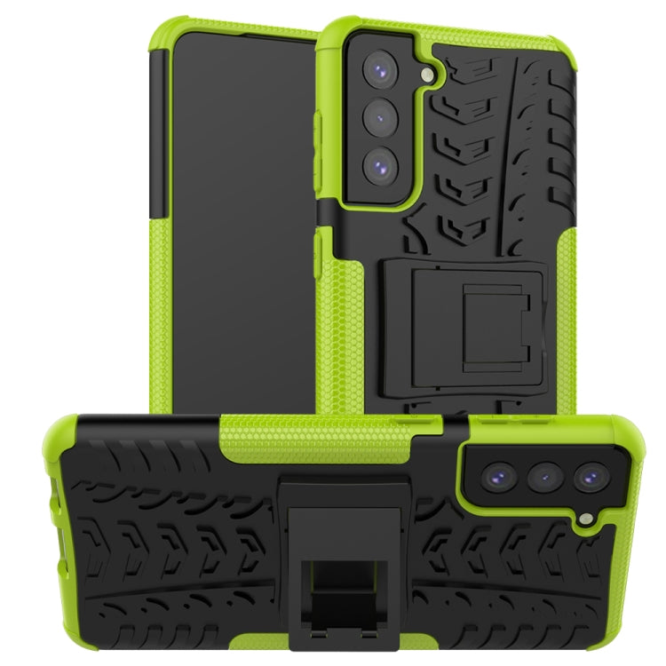 For Samsung Galaxy S21+ 5G Tire Texture Shockproof TPU+PC Protective Case with Holder