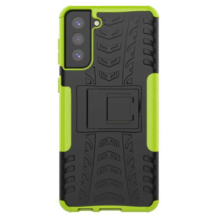 For Samsung Galaxy S21+ 5G Tire Texture Shockproof TPU+PC Protective Case with Holder