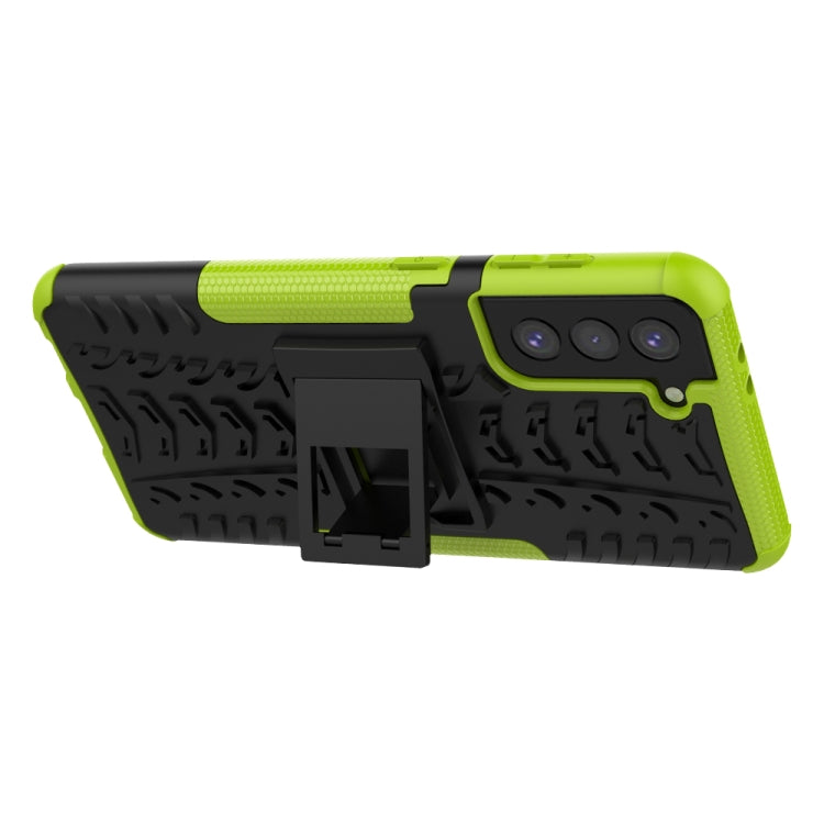 For Samsung Galaxy S21+ 5G Tire Texture Shockproof TPU+PC Protective Case with Holder