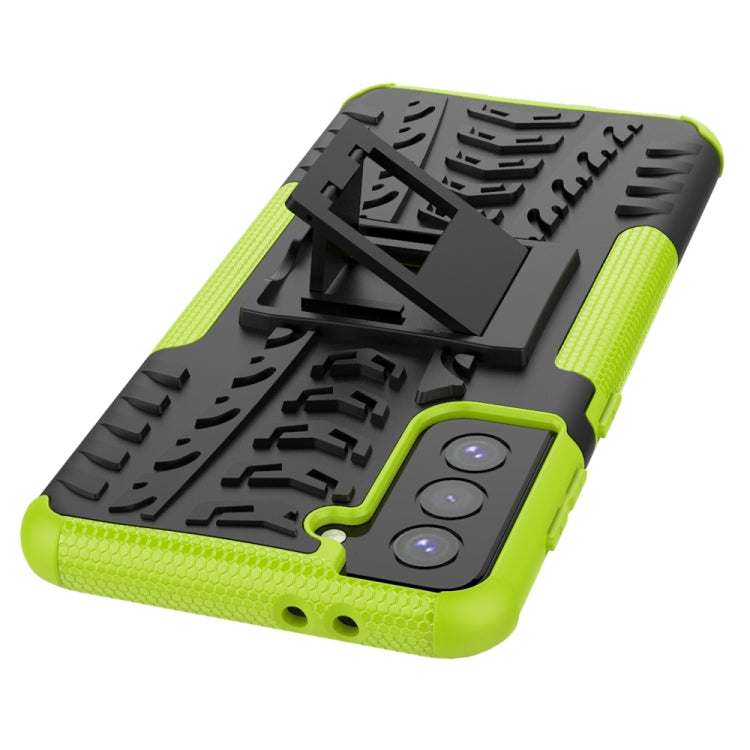 For Samsung Galaxy S21+ 5G Tire Texture Shockproof TPU+PC Protective Case with Holder