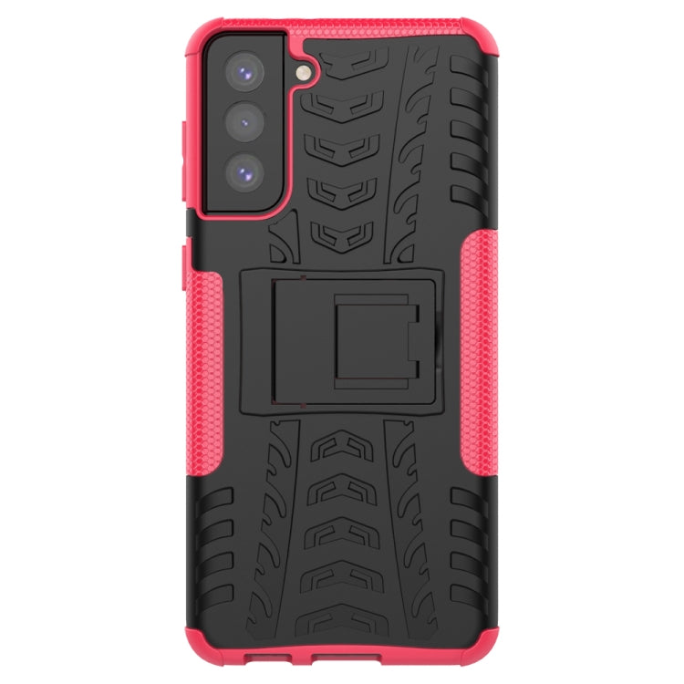 For Samsung Galaxy S21+ 5G Tire Texture Shockproof TPU+PC Protective Case with Holder