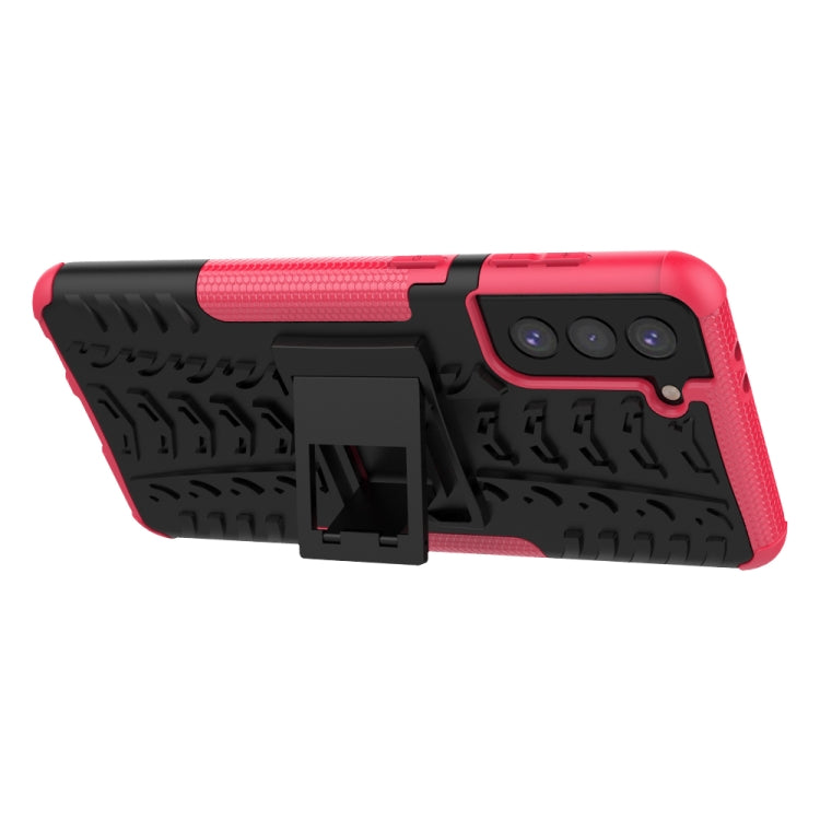 For Samsung Galaxy S21+ 5G Tire Texture Shockproof TPU+PC Protective Case with Holder