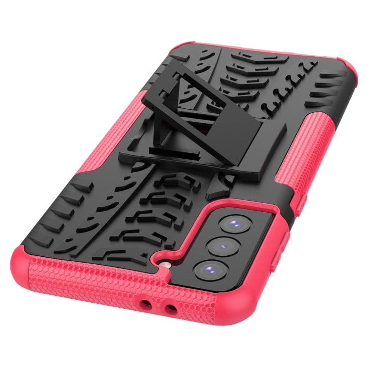 For Samsung Galaxy S21+ 5G Tire Texture Shockproof TPU+PC Protective Case with Holder