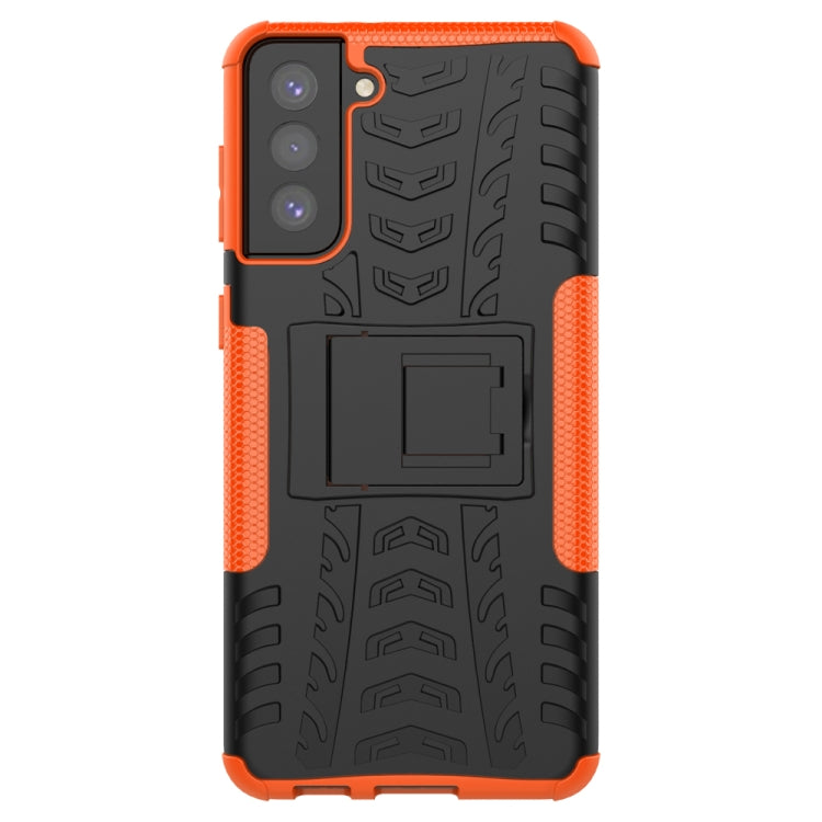 For Samsung Galaxy S21+ 5G Tire Texture Shockproof TPU+PC Protective Case with Holder