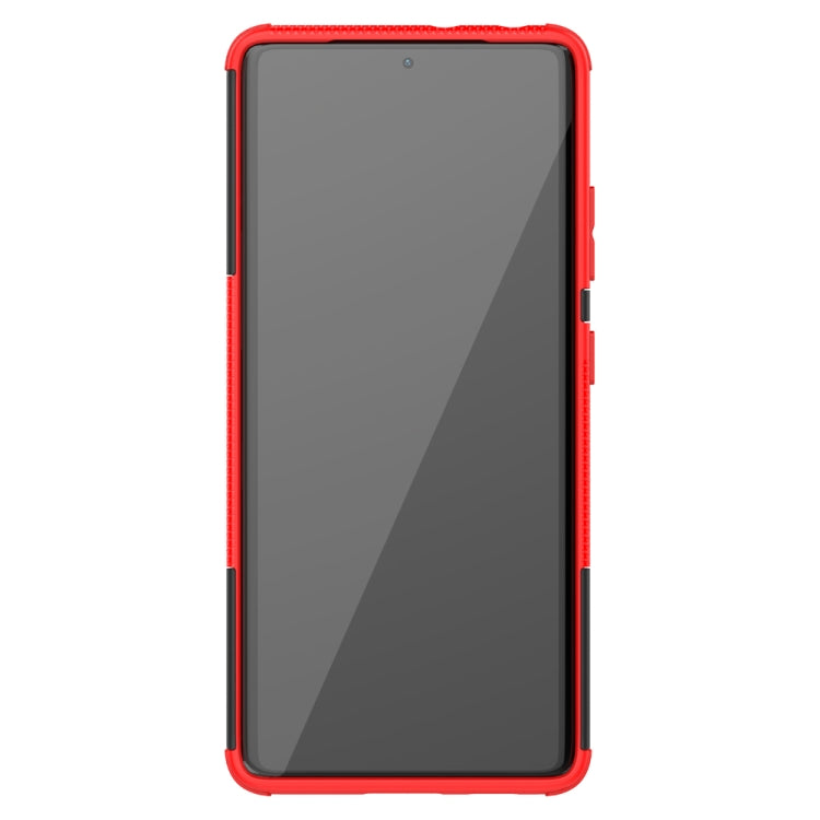 For Samsung Galaxy S21 Ultra 5G Tire Texture Shockproof TPU+PC Protective Case with Holder