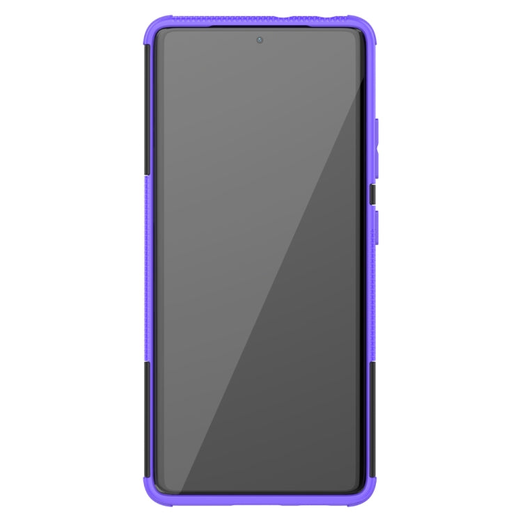 For Samsung Galaxy S21 Ultra 5G Tire Texture Shockproof TPU+PC Protective Case with Holder